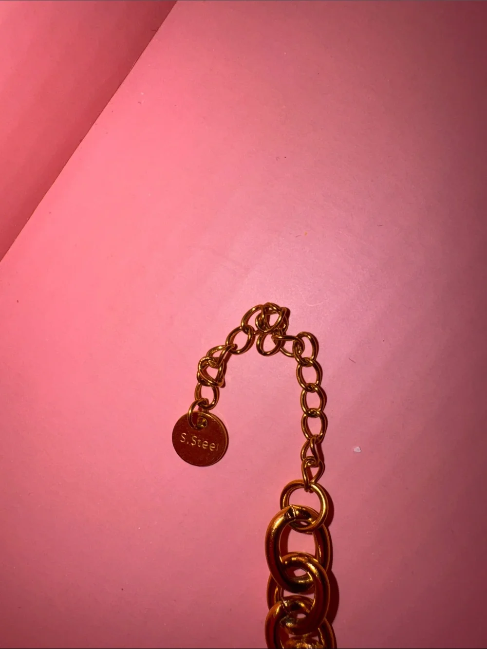 Stainless steel Charm Link Bracelet with Hamsa & Heart Charms